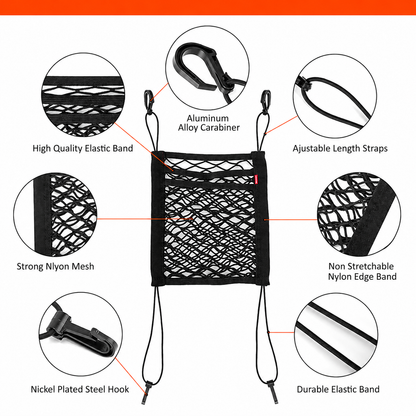 Multi-pocket Vehicle Mesh Organizer