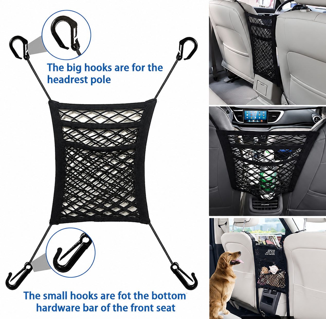 Multi-pocket Vehicle Mesh Organizer